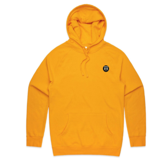 Gold Men Hoodie with Stamp