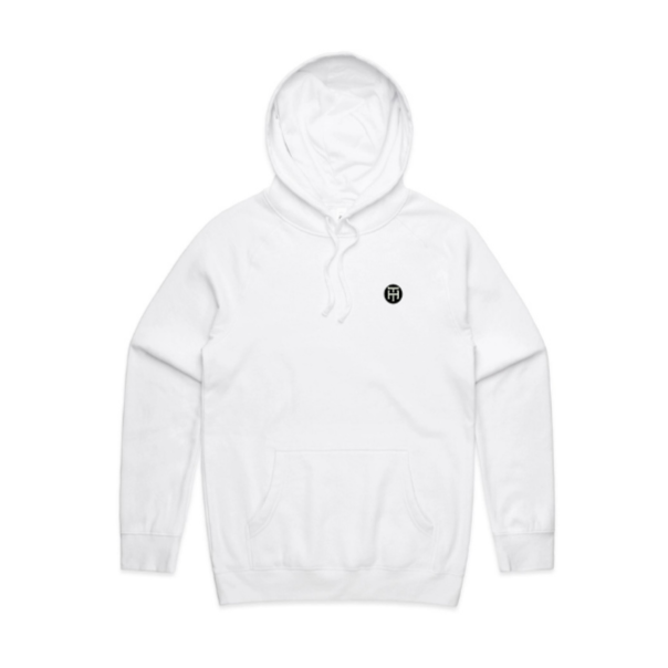 White Men Hoodie with Stamp